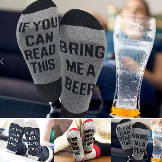 Bring Me Beer / Bring Me Wine Christmas Novelty Socks Secret Santa Present UK Bring Me Beer / Bring Me Wine Christmas Novelty Socks Secret Santa Present UK
